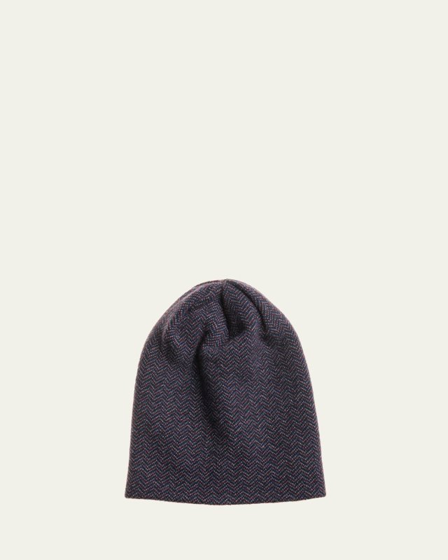 Chevron Cashmere-Blended Beanie